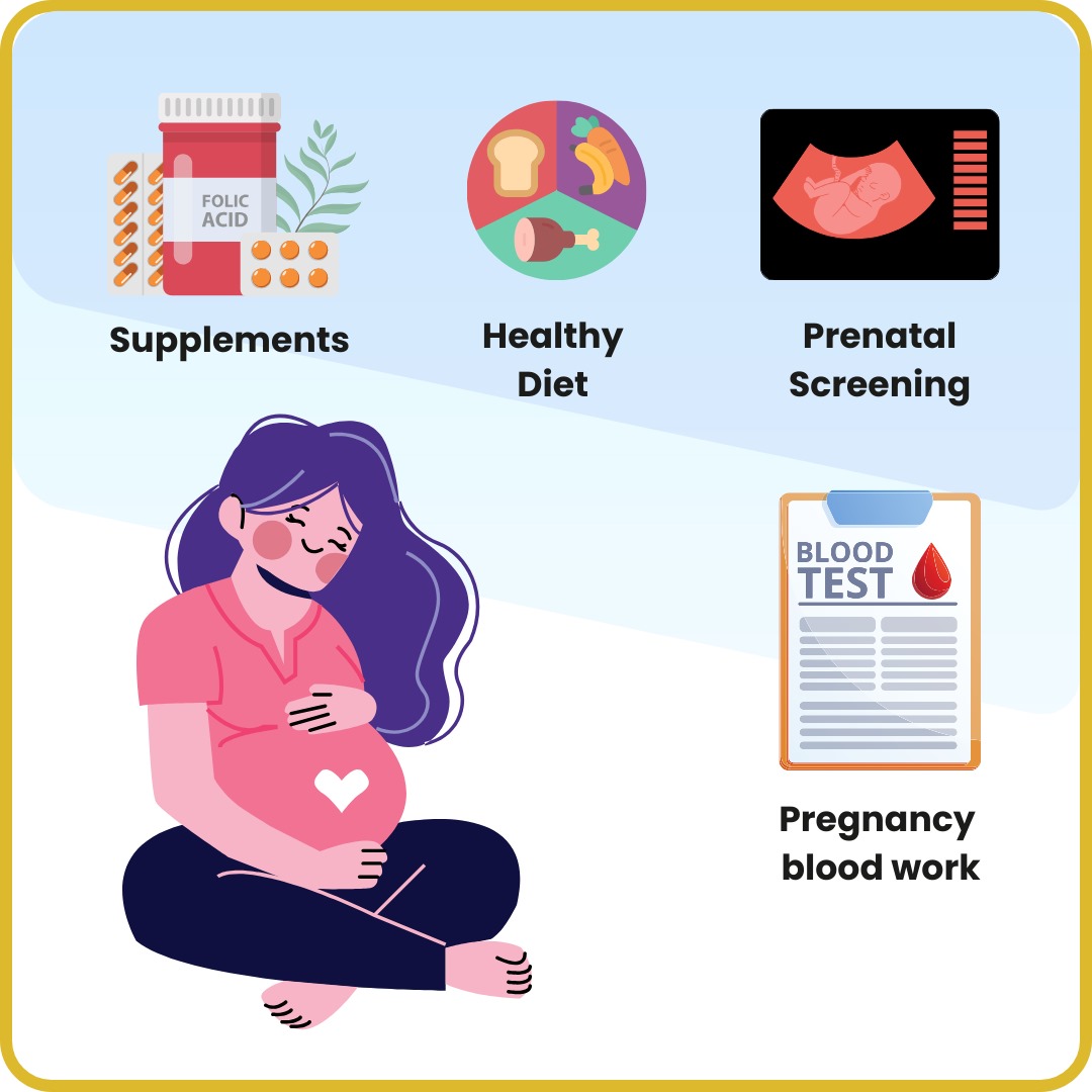 A pregnant woman taking all the necessary steps to ensure a safe pregnancy