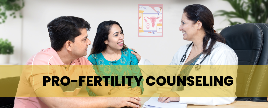 A couple undergoing pro-fertility counseling with their gynecologist.
